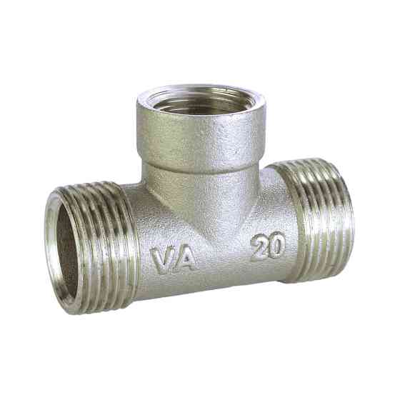 Тройник редукционный никелированный 3/4″НР х 1/2″ВР х 3/4″НР штампованный A0224А(нк) VA (000025785) Киев