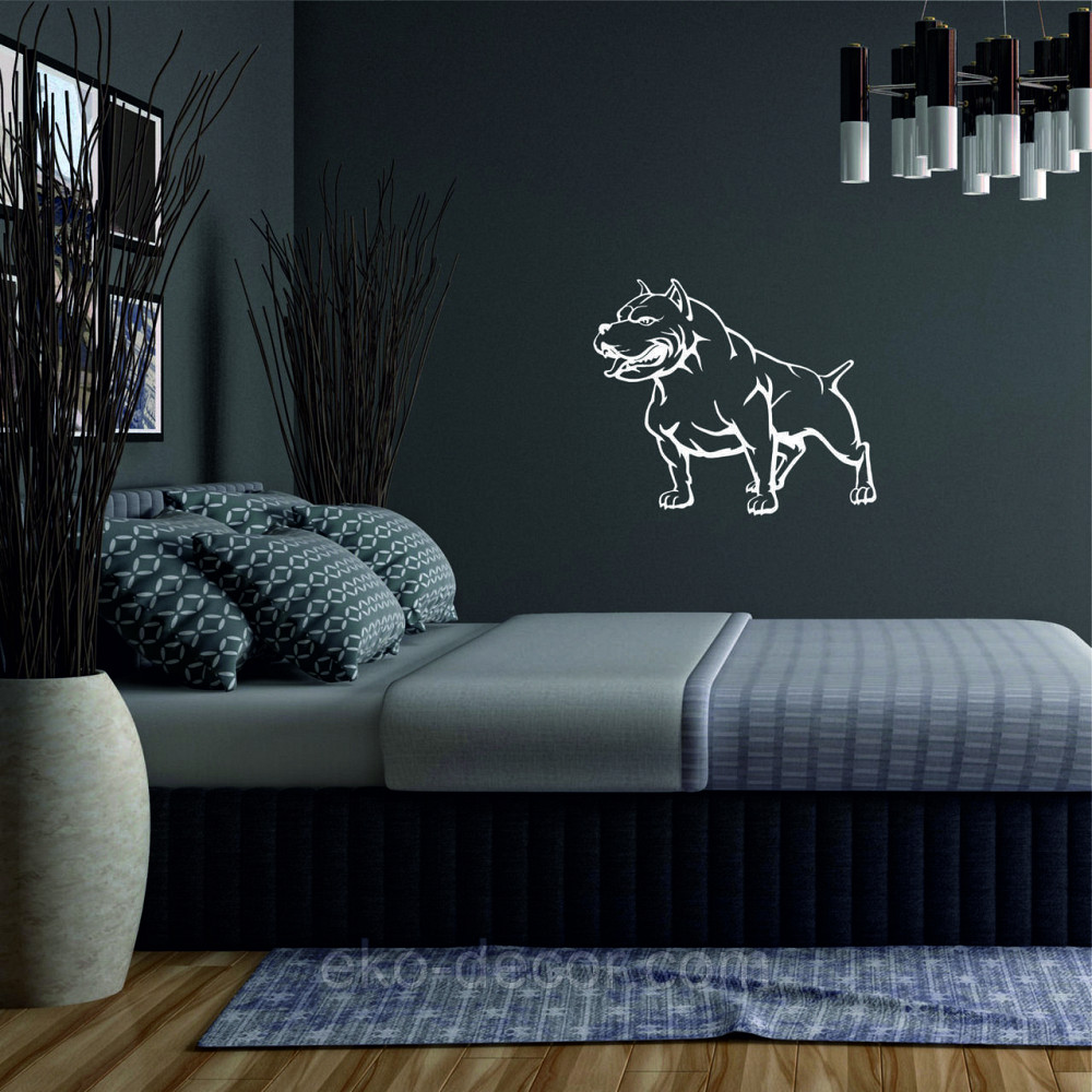 Декоративное настенное Панно «Американский питбультерьер» Декор на стену 70*58 см, Белый Киев - изображение 3