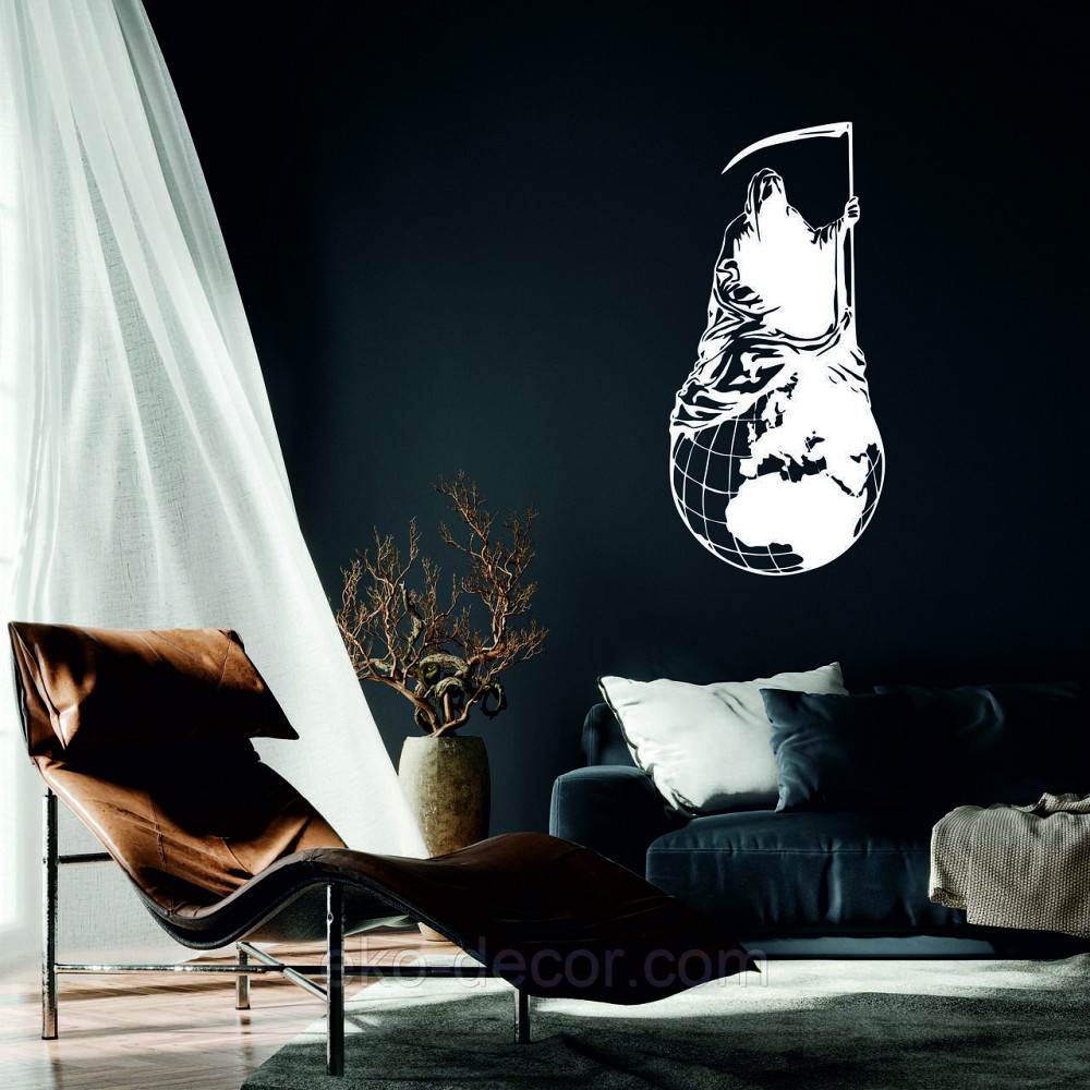 Декоративное настенное Панно «Смерть с косой», Декор на стену 70*33 см, Белый Киев - изображение 1