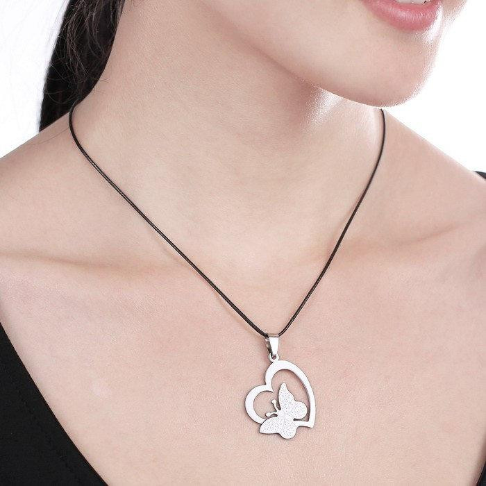 Кулон жіночий Серце з метеликом Київ - фото 2