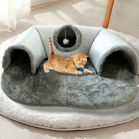 Игровой туннельный коврик Интерактивная игрушка игровой домик 2 в 1 Cat Bed Коломыя