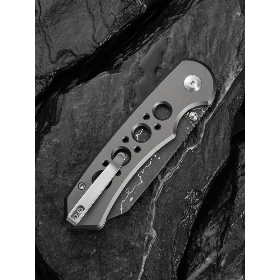 Ніж складаний туристичний Civivi Pragma Prime, (8.9 см) Damascus / Aluminum сірий Київ - фото 14