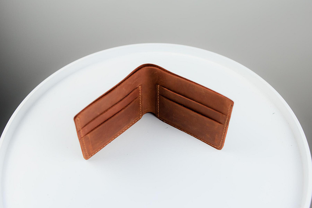 Чоловічий гаманець-біфолд із натуральної шкіри Crazy Horse SH021 (Світло-коричневий) Суми - фото 4