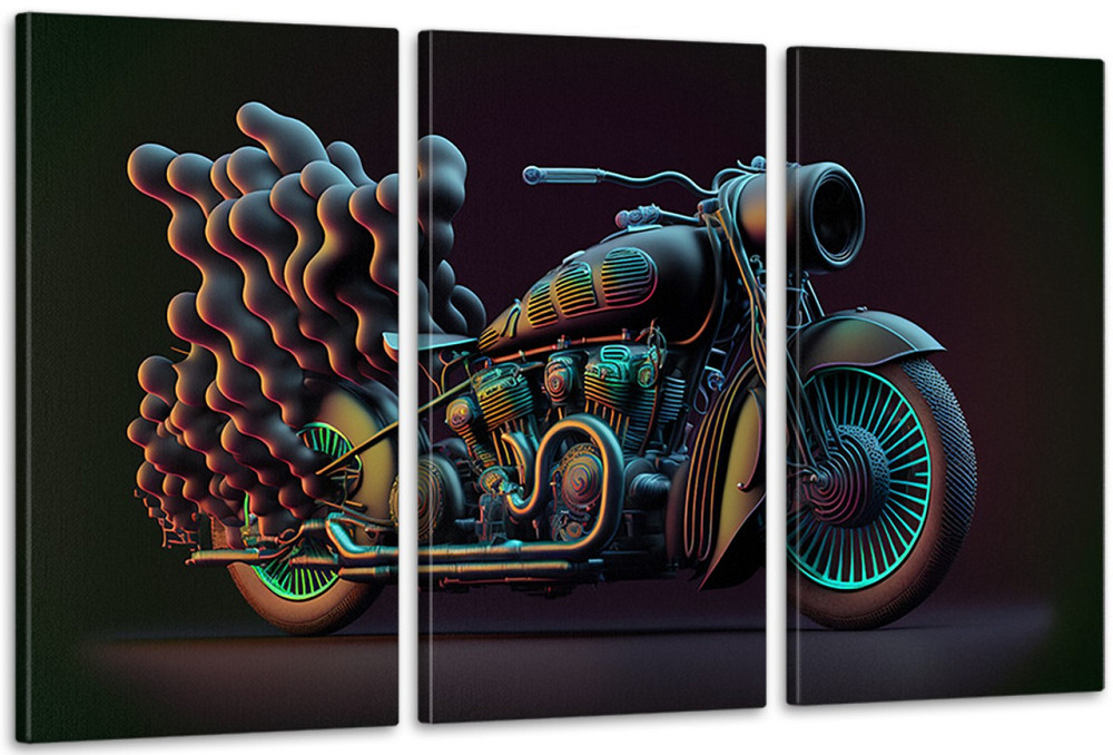 Модульная картина в гостиную / спальню    Мотоцикл    ART-161_3A Киев - изображение 1