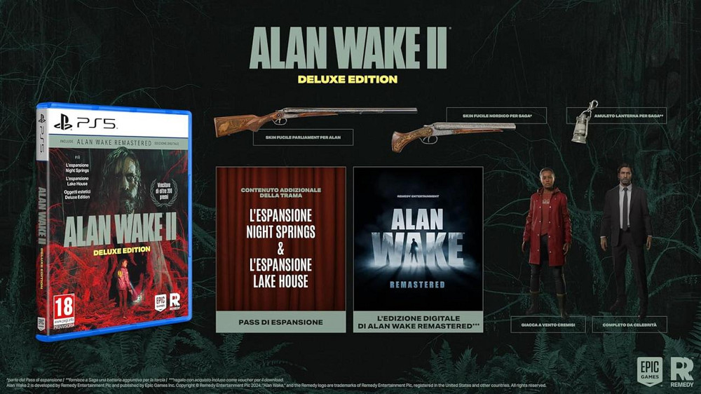 Гра Alan Wake 2 Deluxe PEGI Edition PS5 Італійська 100% UNCUT психологічний хорор фізичне видання Київ - фото 4