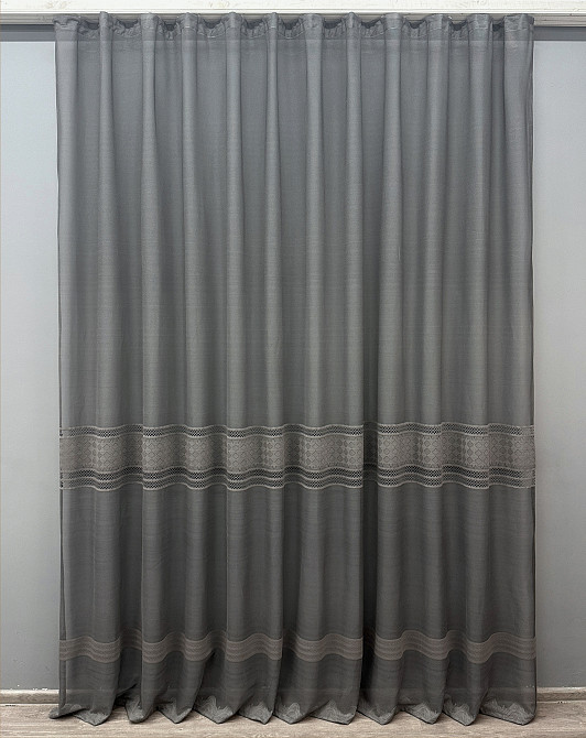 Тюль VR-Textil 1641т Greta Жаккард Графитовый 300х270 см (42-0603) Киев - изображение 2