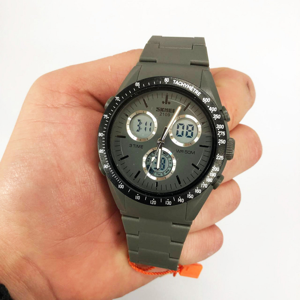 Годинники чоловічі спортивні SKMEI 2109GY, Годинники спортивні скмей, Армійський NJ-788 годинник мілітарі Київ - фото 6