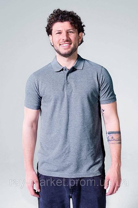 Поло класичне Stedman Lux Polo чоловіче сірий меланж (ST9060-GYH) XXL Київ - фото 1