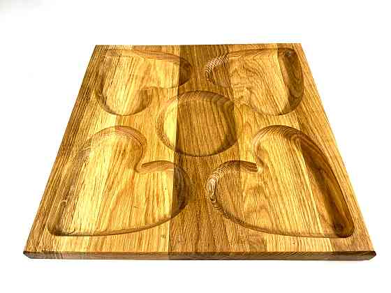 Деревянная тарелка квадратная из натурального дерева, закусочная тарелка 30х30х2,5 см Каменец-Подольский