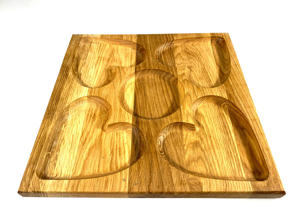 Деревʼяна тарілка квадратна з натурального дерева для закусок, закусочна тарілка 30х30х2,5 см Кам'янець-Подільський - фото 3