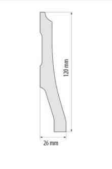 Плинтус под покраску из дюрополимера Элегант LPC - 34 ( 2,44м.п.) 120х26мм Днепр