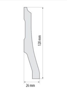 Плинтус под покраску из дюрополимера Элегант LPC - 34 ( 2,44м.п.) 120х26мм Днепр - изображение 2