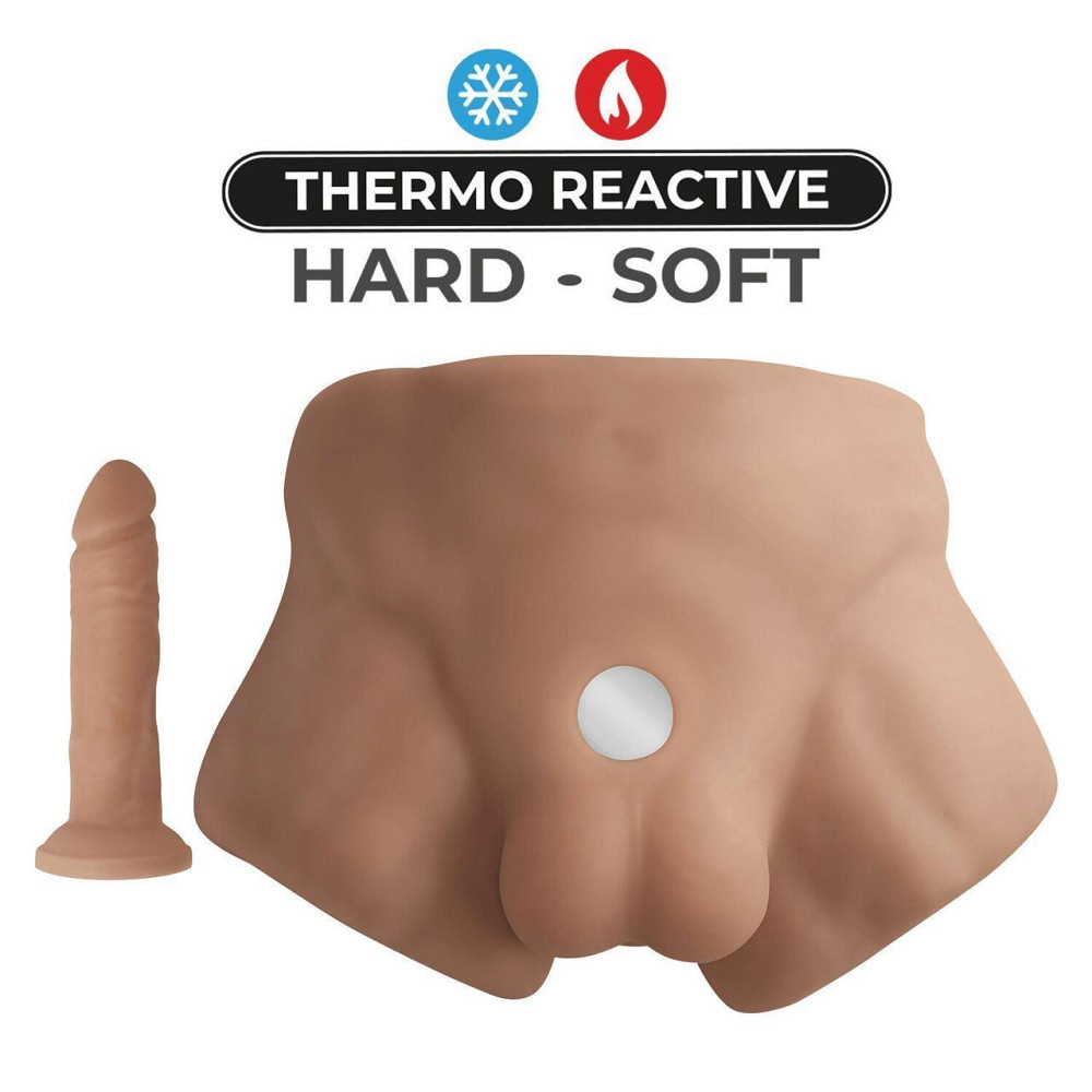 Полуторс с фаллоимитатором на присоске SilexD Apollo S Male Torso Caramel Sex Aura Киев - изображение 5