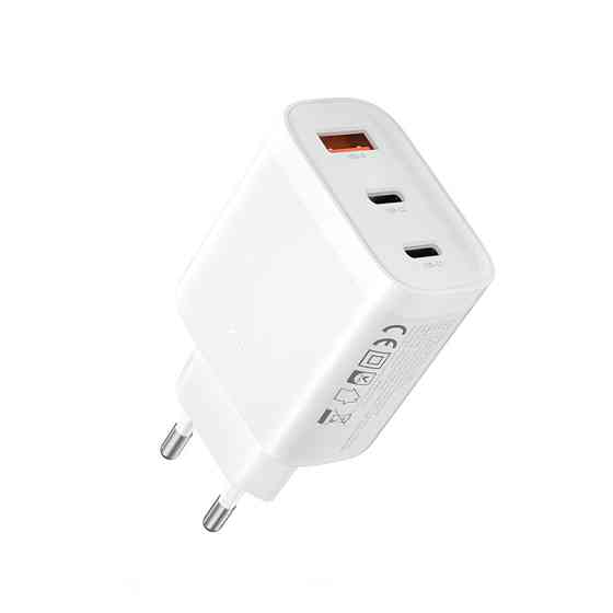 Мережевий зарядний пристрій XO L117 PD45W/QC18W 2USB-C+1USB-A білий Львів