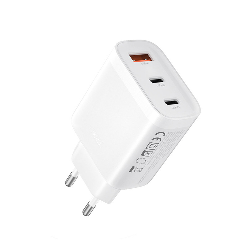 Мережевий зарядний пристрій XO L117 PD45W/QC18W 2USB-C+1USB-A білий Львів - фото 3