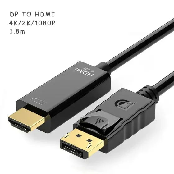 Кабель DisplayPort до HDMI 4K 1.8м позолочений Київ