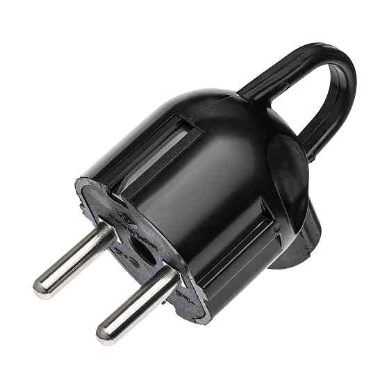 Электровилка DE-PA угловая c ручкой кольцм черная С/З Евро (11103) Днепр