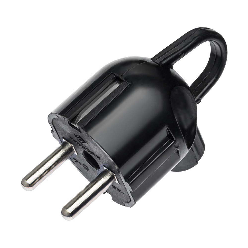 Электровилка DE-PA угловая c ручкой кольцм черная С/З Евро (11103) Днепр - изображение 1