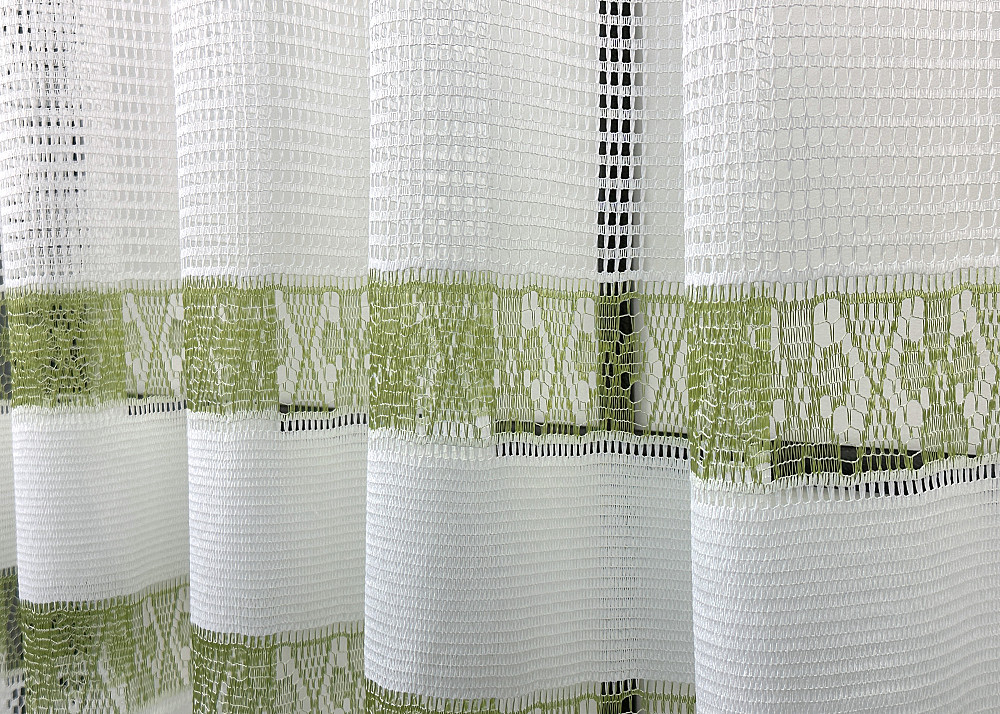 Тюль сітка VR-Textil Juli № 1875т Арка на кухню колір білий з салатовим 300х150 см (53-0151) Київ - фото 4