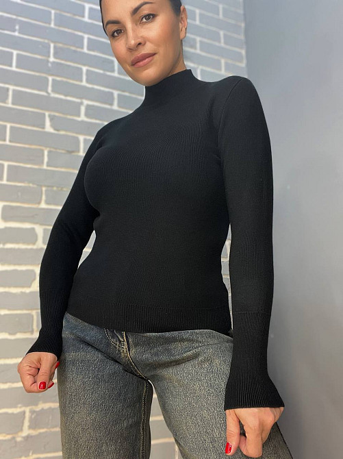 Свитер женский водолазка гольф базовый A-N 5688, черный, 42-46 Одесса - изображение 1