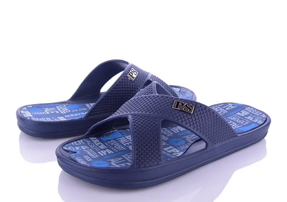 Шлепанцы мужские синие накрест PS Одесса - изображение 3