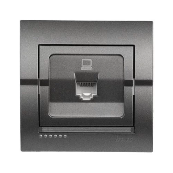 DERIY Розетка комп'ютерна темно-сірий металік Lezard Харків