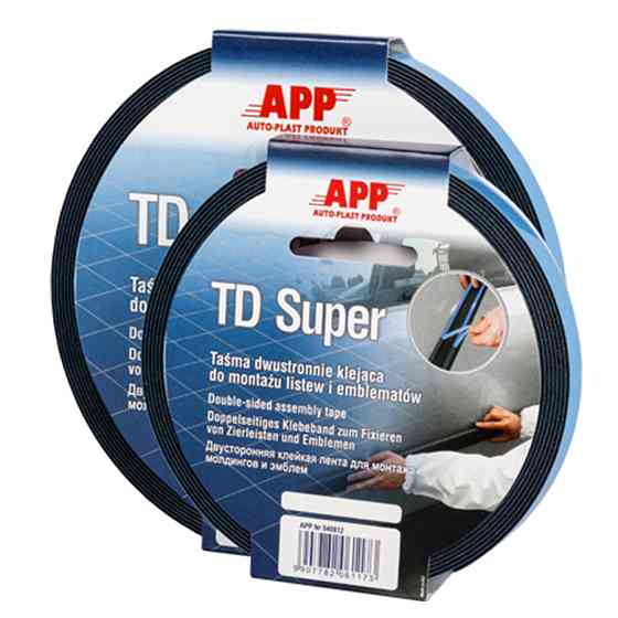 Скотч двосторонній 25мм х 10м  "TD Super" синій APP, 040824 Київ