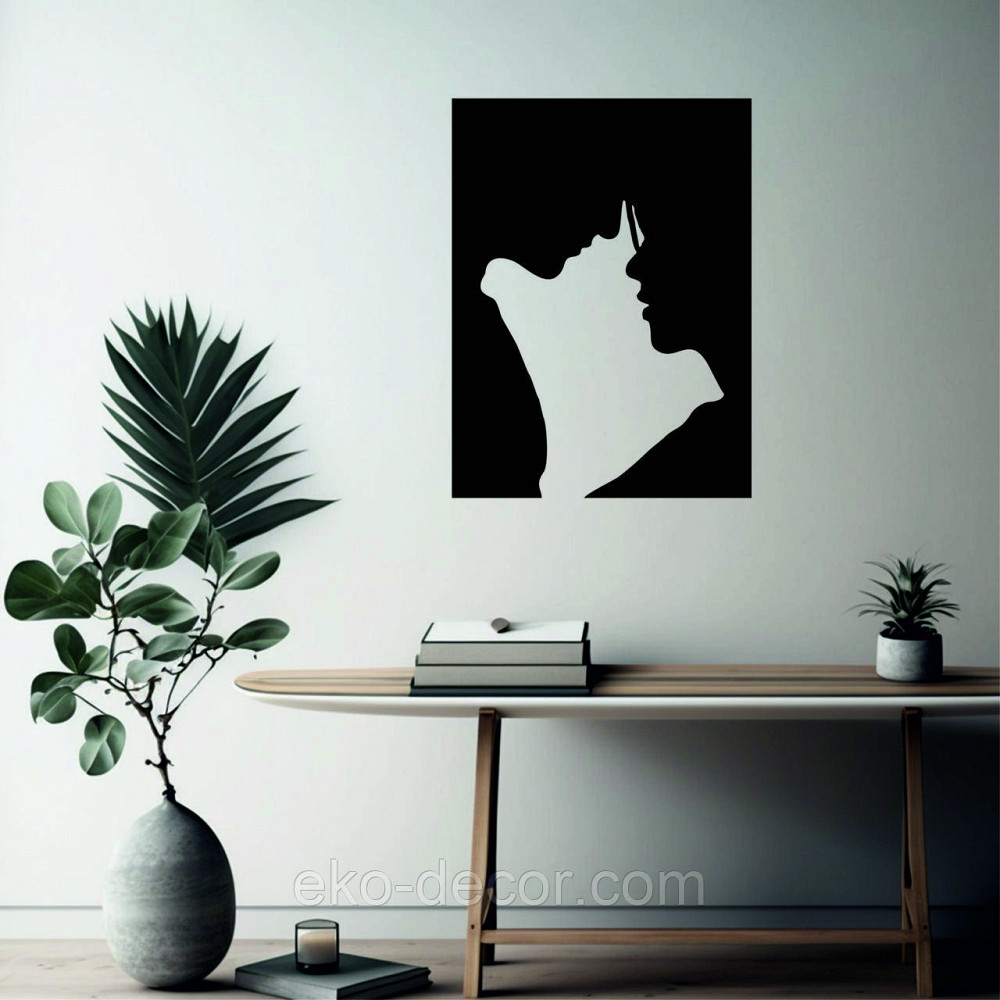 Декоративне настінне 3D Панно «Силует пари», Декор на стіну з об'ємом 90*67 см, Чорний Київ - фото 5
