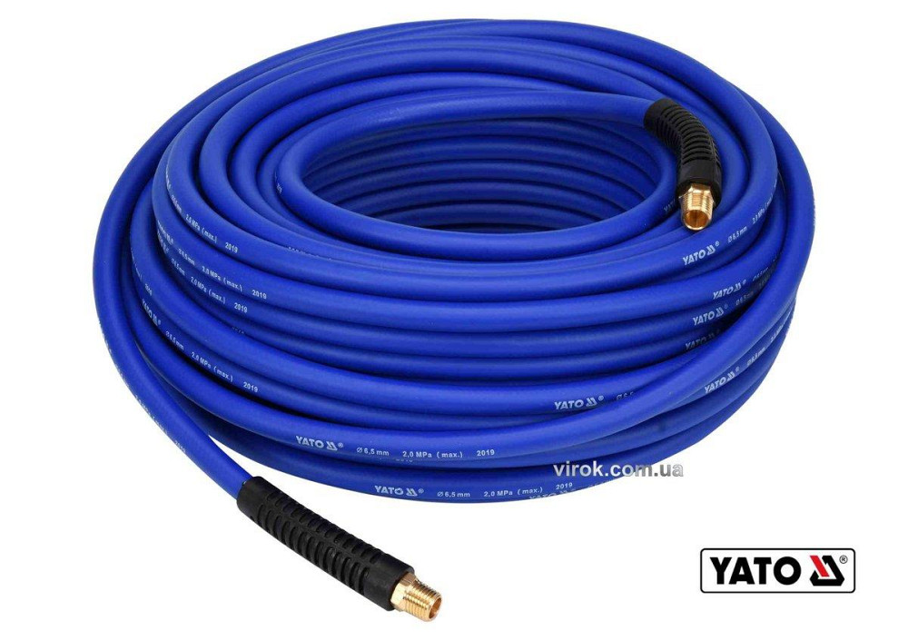 Шланг пневматичний гібридний (ПВХ+БНК) YATO: Ø6.5 мм x 30м, Ø=1/4