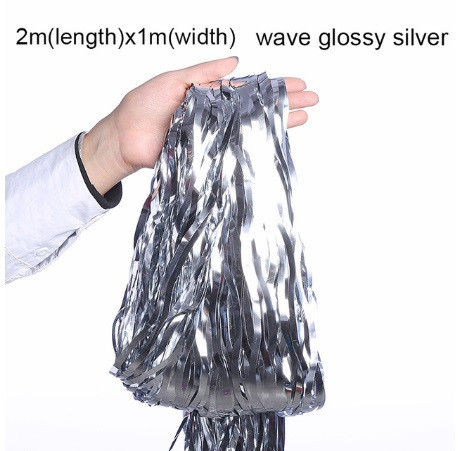 Дощик для фотозони хвилястий 2 м на 1 м сріблястий Київ - фото 2