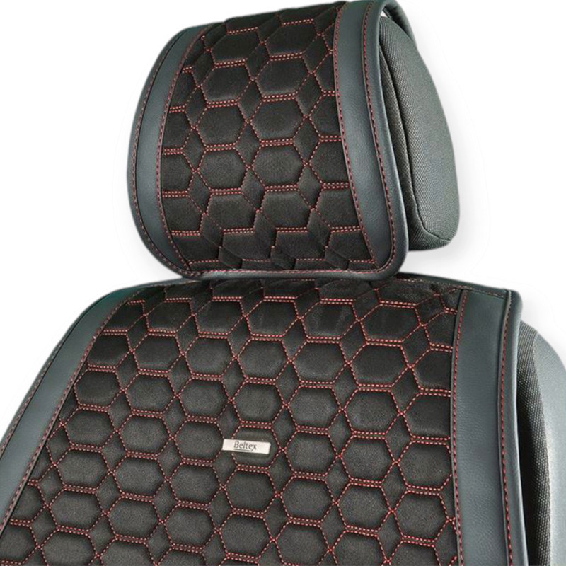 Накидки на сиденье beltex monte carlo (перед+зад) соты черно-красные Мукачево - изображение 3