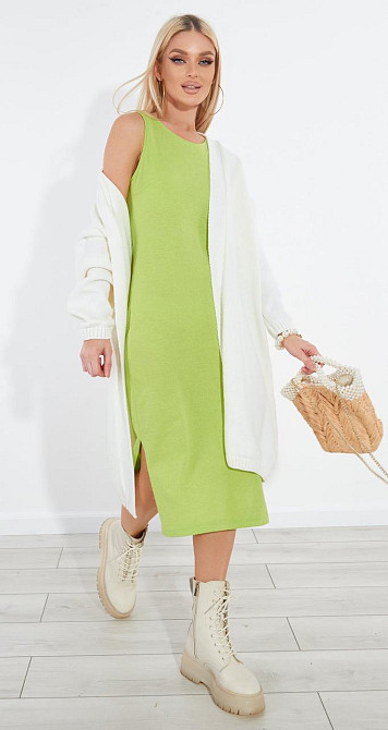 Салатовое трикотажное платье (44) Киев - изображение 4