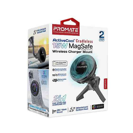 Бездротовий зарядний пристрій Promate MagChill-Ga MagSafe Black (magchill-ga) ( Чорний ) Харків