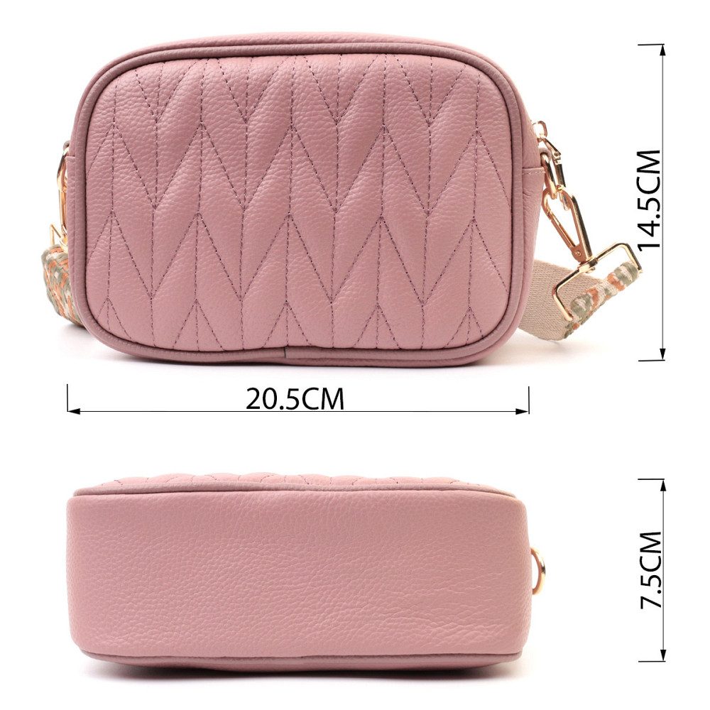 Красива стьобана жіноча сумка з натуральної шкіри Vintage 22614 Рожева Київ - фото 3