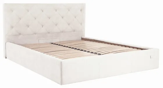 Кровать Двуспальная Bristol VIP 160 х 200 см Мисти Milk С дополнительной металлической цельносварной рамой Бежевый Киев