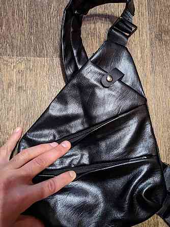 Чоловіча сумка через плечі. Чорна. Кожзам. Київ