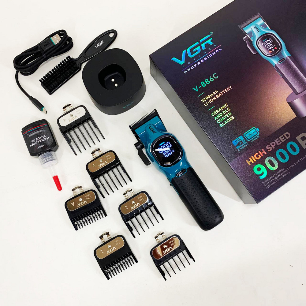 Профессиональная окантовочная машинка для стрижки волос VGR V-886C BLUE, Подстригательная машинка XE-88 Львов - изображение 20