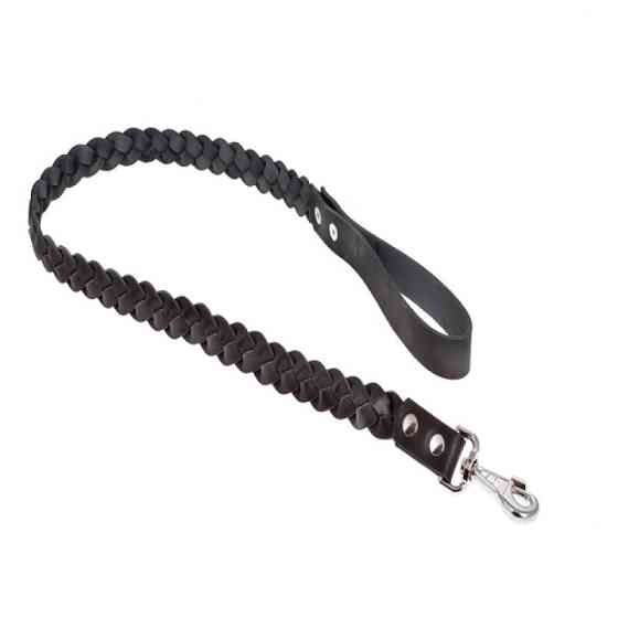 745 Повідець 25мм"КЛАСИК" шкіряний плетіння"КОСА ПОТРІЙНА" (1.15 м) Вінниця