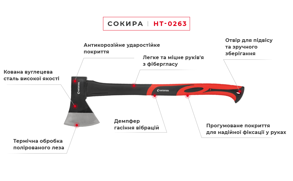 Сокира INTERTOOL HT-0263 1000г Коломия - фото 10