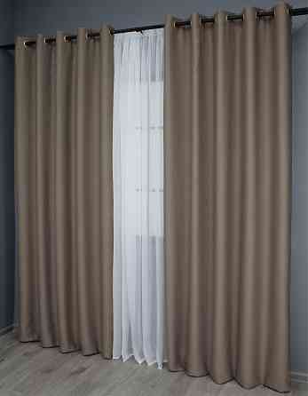 Комплект штор на люверсах VR-Textil Bagema Rvs № 1289ш Какао 150х250 см 2 шт (37-0015) Київ