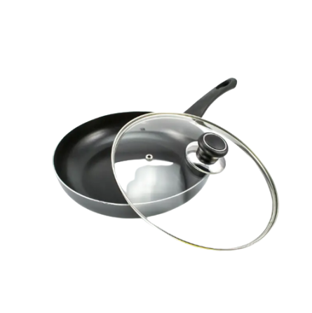 Сковорідка d26см скляна кришка а/п Non Stick чорна PN-26B Interos Житомир