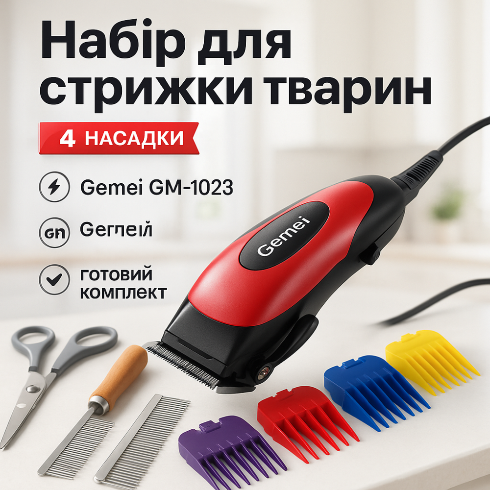 Набор ножниц для животных Gemei, Надежная машинка для стрижки собак Триммер стрижки шерсти собак ND-74 Львов - изображение 20