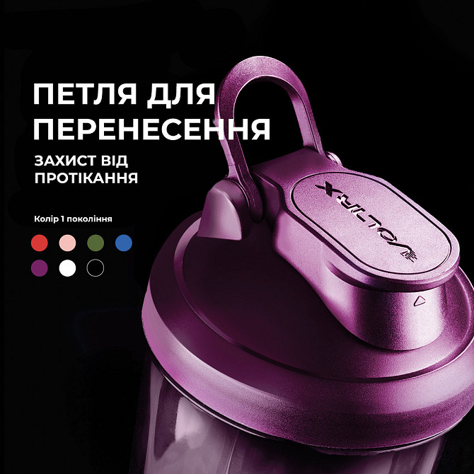 Шейкер спортивний електричний VOLTRX VortexBoost 600 мл. Tritan Purple Каменское - изображение 3