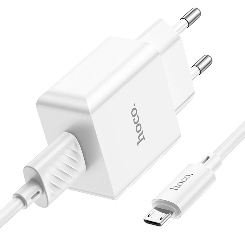 Мережевий зарядний пристрій HOCO C106A Leisure single port charger set(Micro) White Київ - фото 3