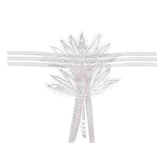 Еротичні трусики з перлами універсальний білий Київ