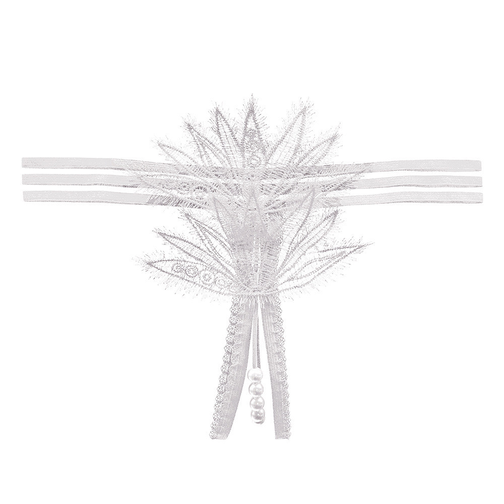 Еротичні трусики з перлами універсальний білий Київ - фото 1