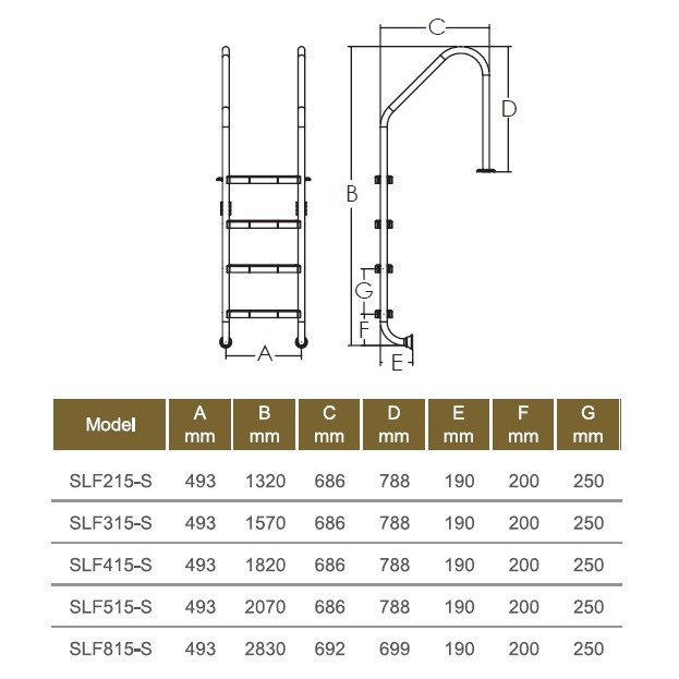 Лестница для бассейна Emaux NSL415-SR Standard 4 ступени из нержавеющей стали Киев - изображение 2
