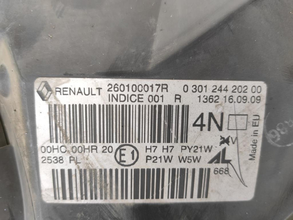 Фара права Renault Megane III 2009-2012 (260100017R) Ковель - фото 1