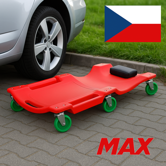 Професійний підкатний лежак для автосервісу MAX підкатний лежак з пластиковою основою 90 см зручний для низьких робіт Львів