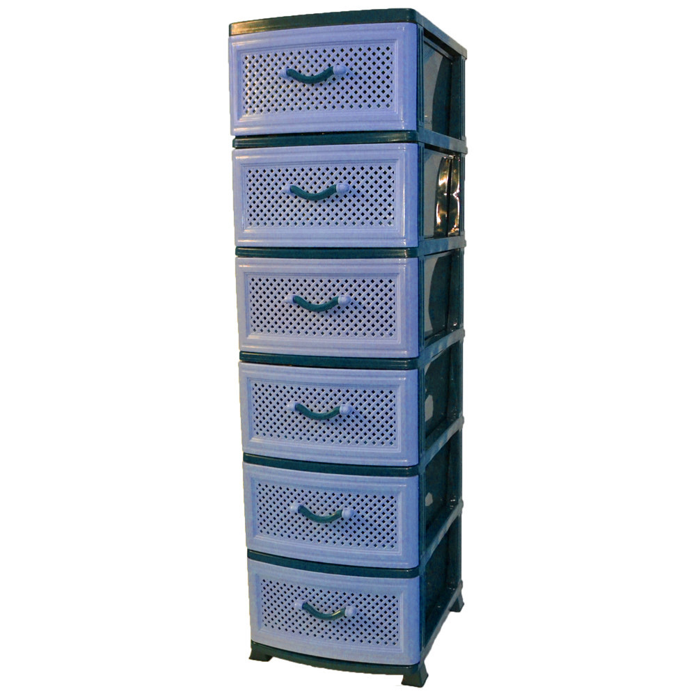 Комод пластиковый Efe Plastics 6 ящиков 132х46х38, сетка, серый. Эфе пластик.. Одесса - изображение 2